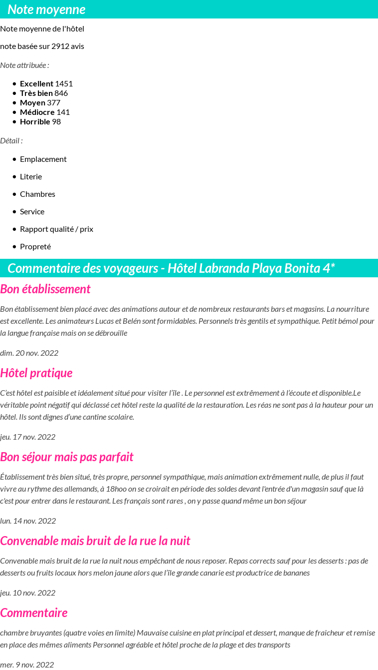 Avis clients