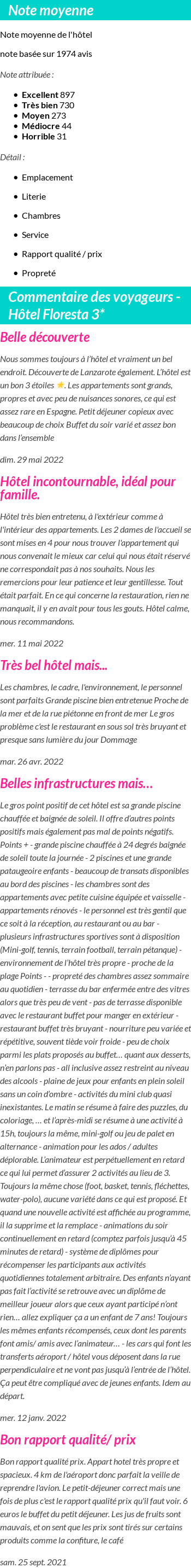 Avis clients