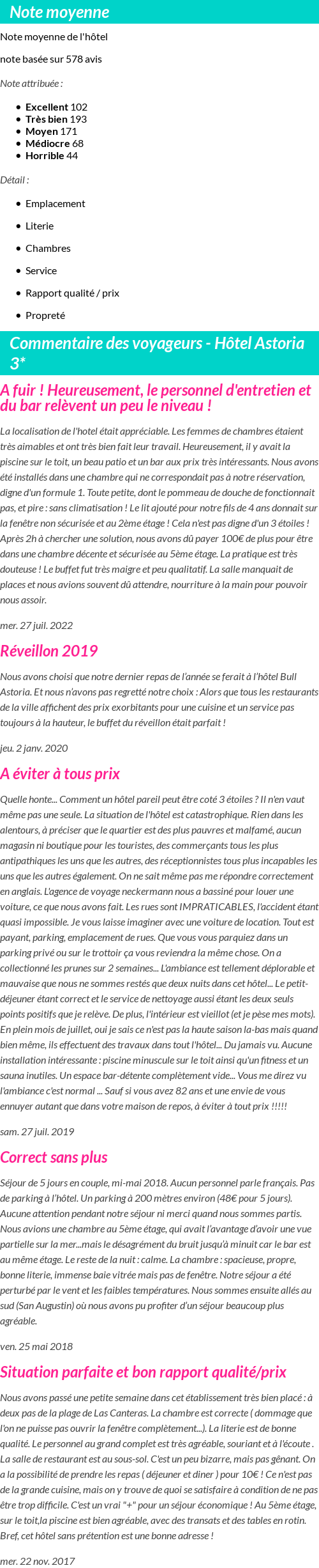 Avis clients