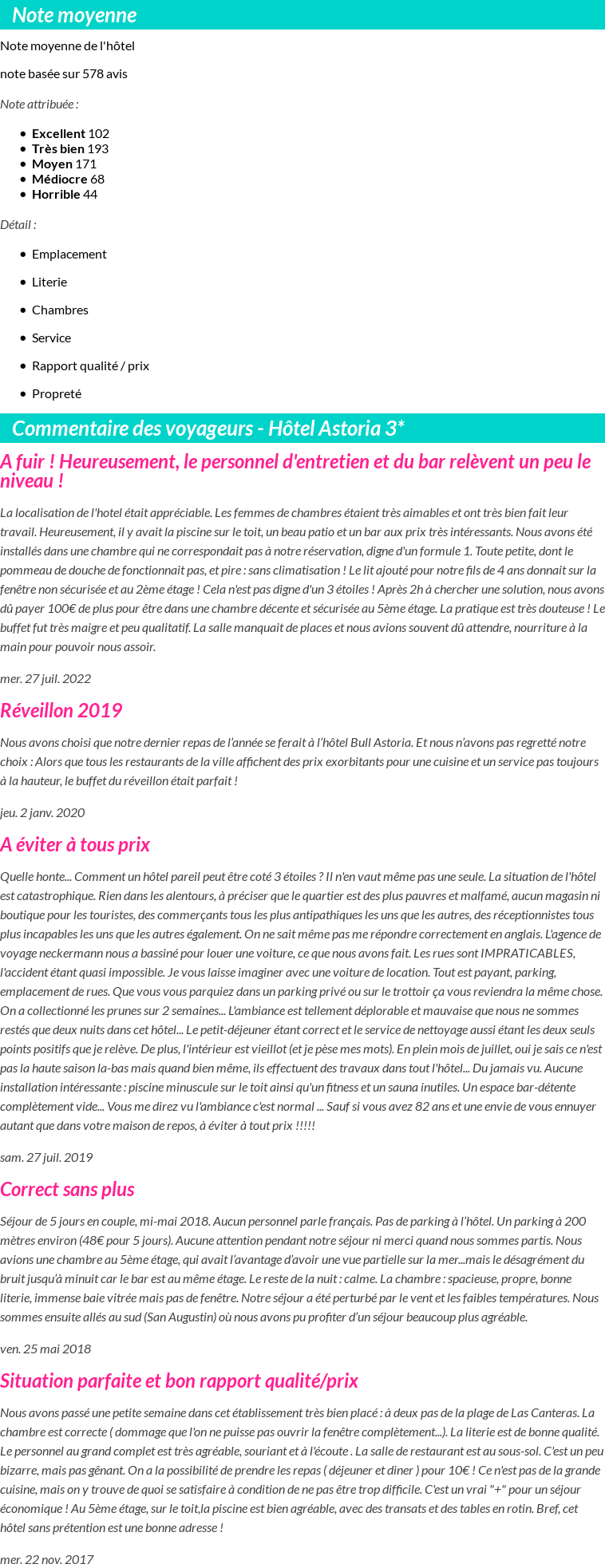 Avis clients