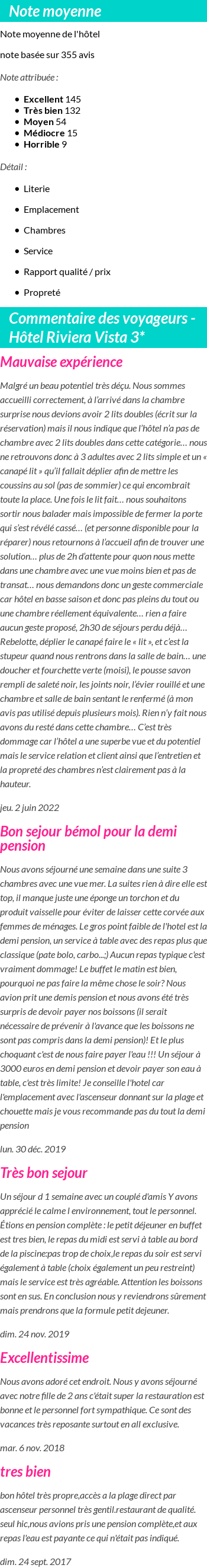 Avis clients
