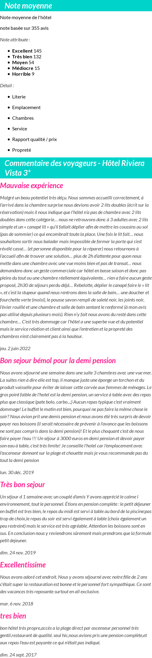 Avis clients