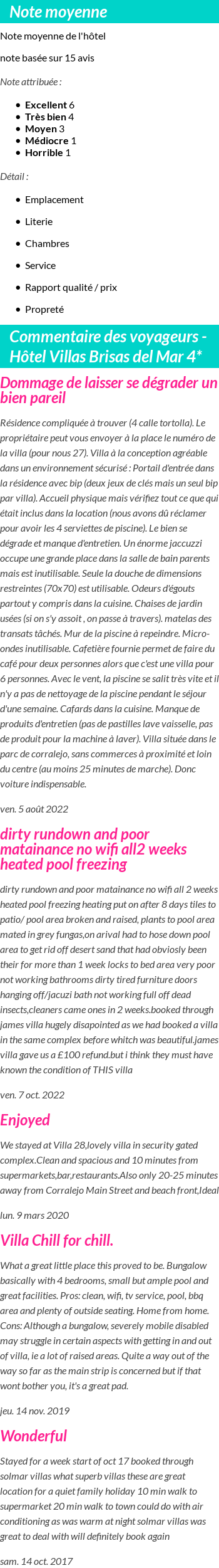 Avis clients