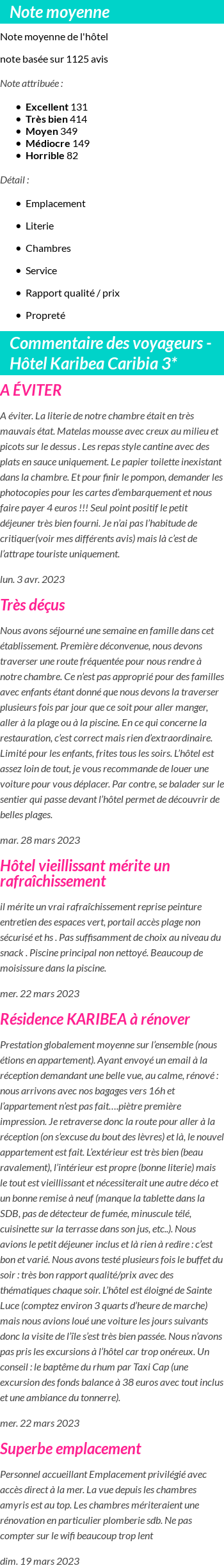 Avis clients