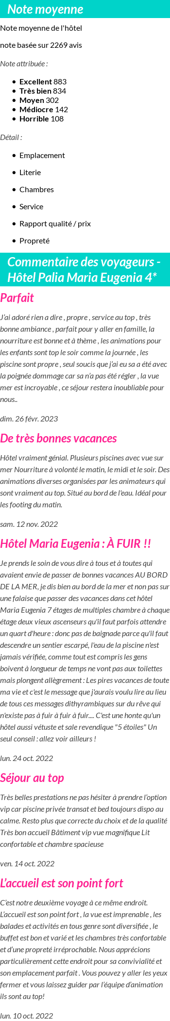 Avis clients