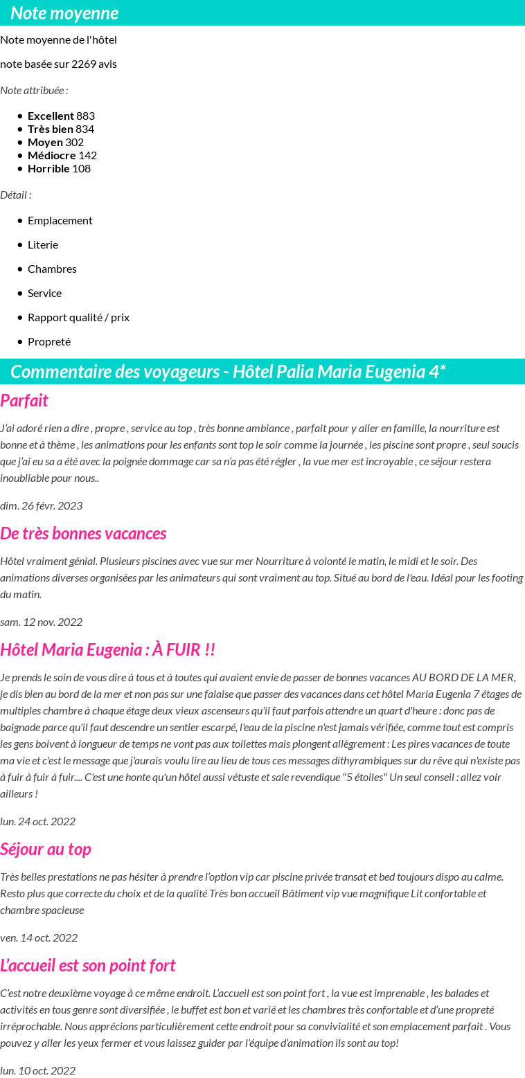 Avis clients