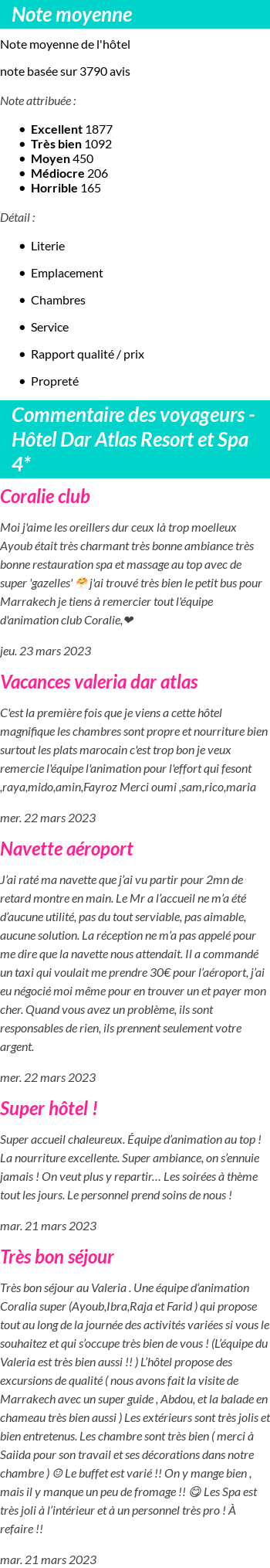 Avis clients