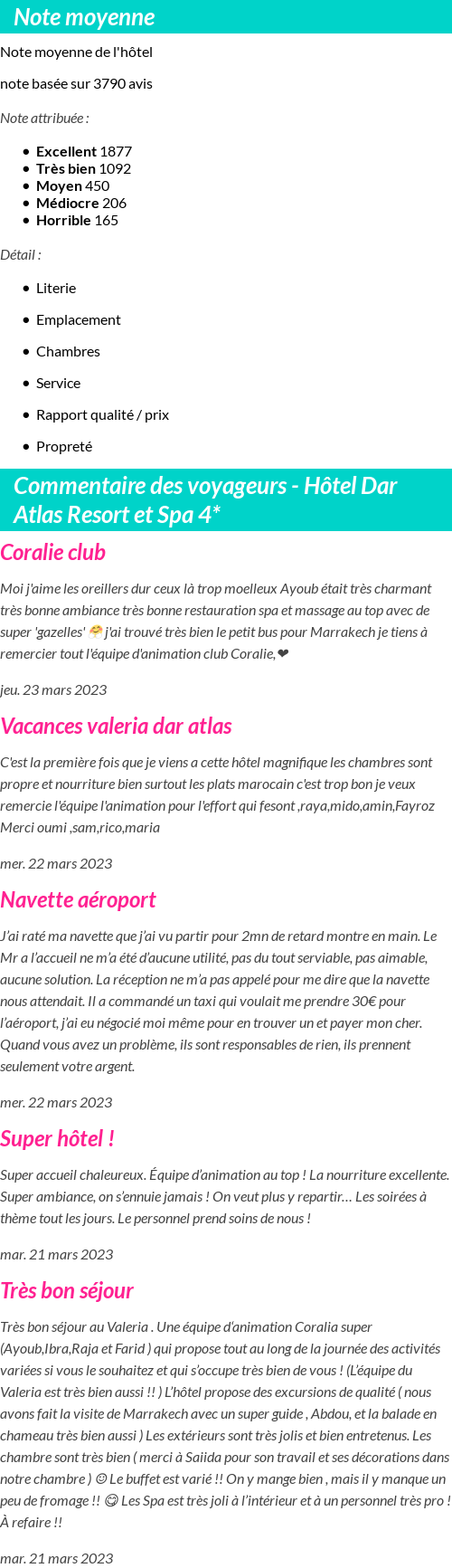 Avis clients