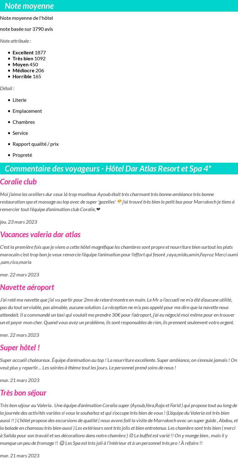 Avis clients