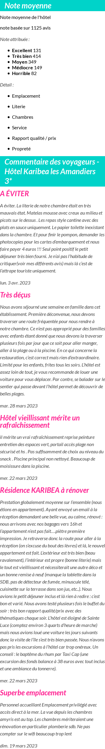 Avis clients