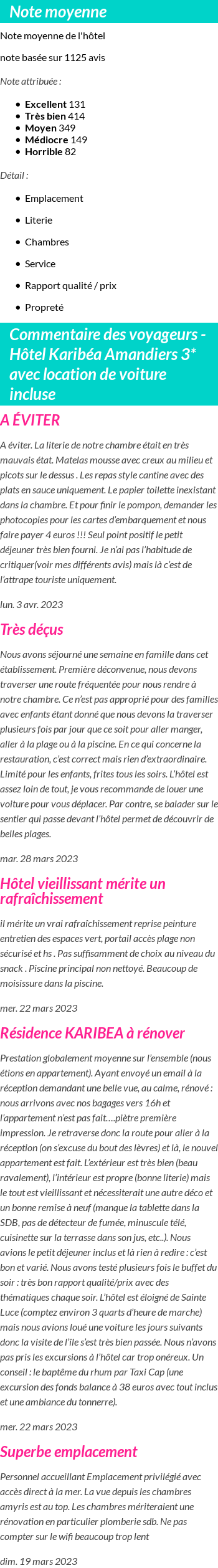 Avis clients