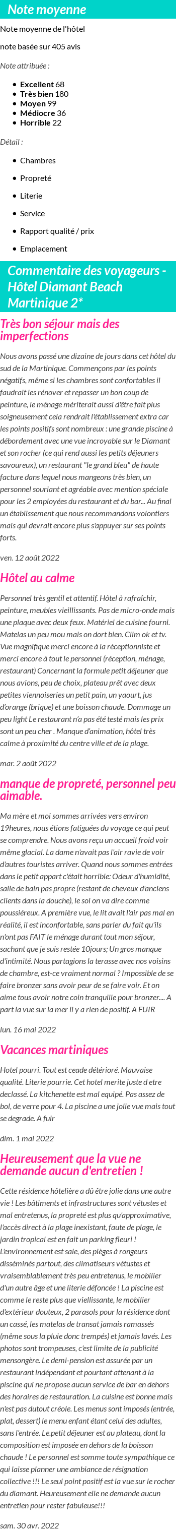 Avis clients