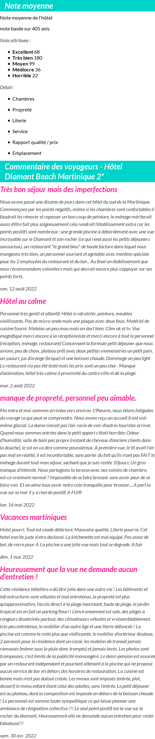 Avis clients
