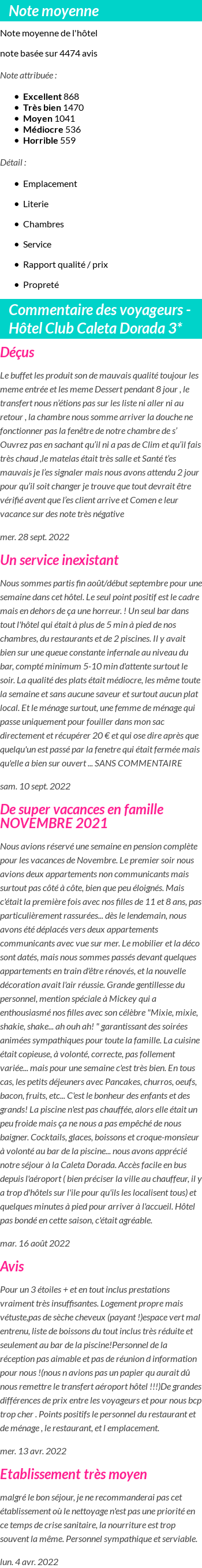 Avis clients