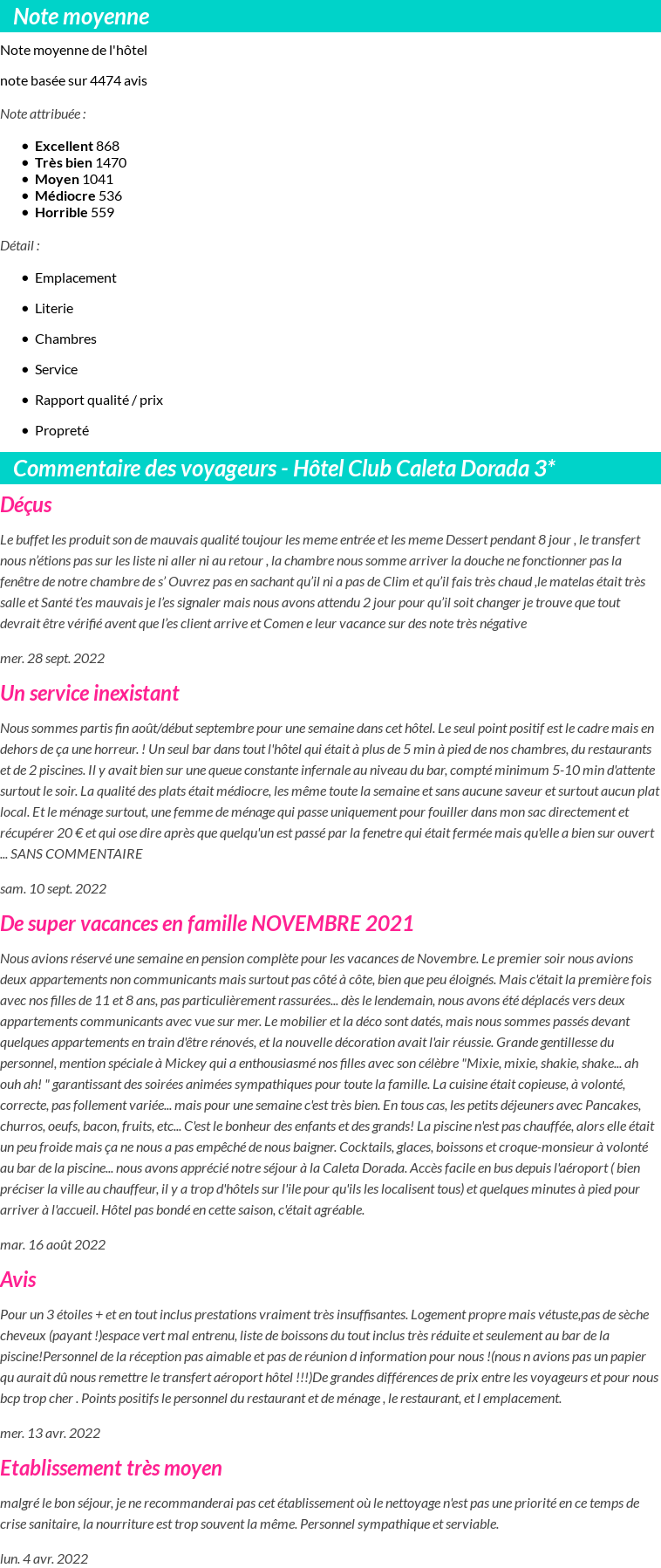 Avis clients
