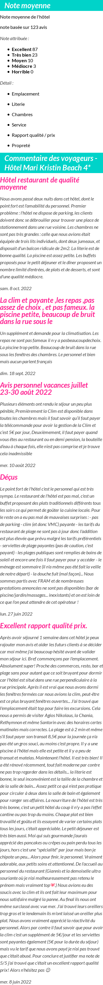 Avis clients
