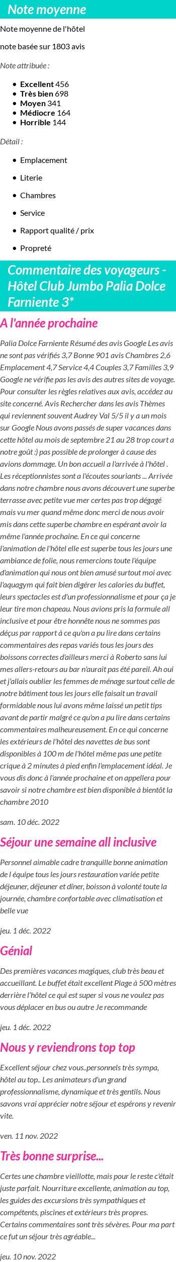 Avis clients
