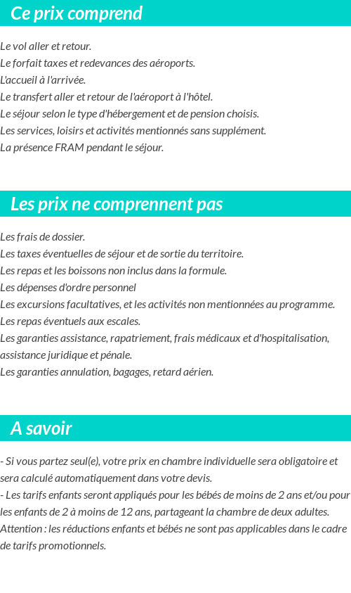 Conditions tarifaires