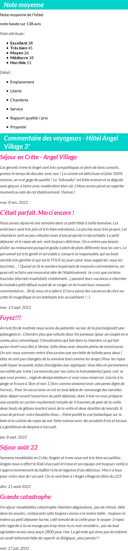 Avis clients