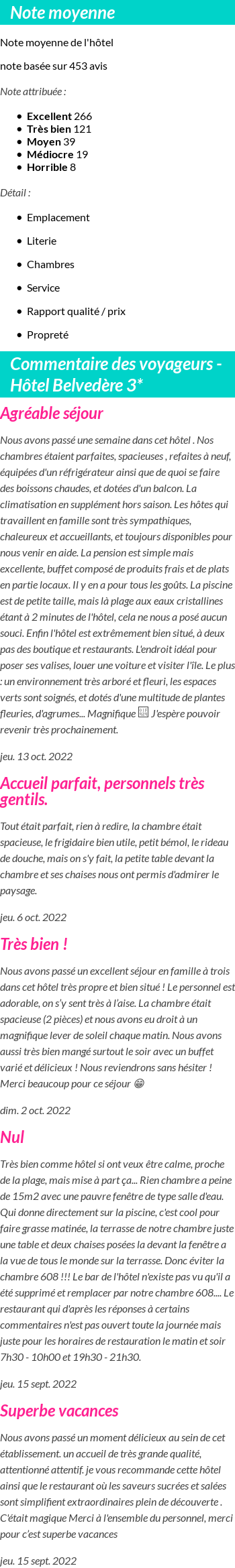 Avis clients