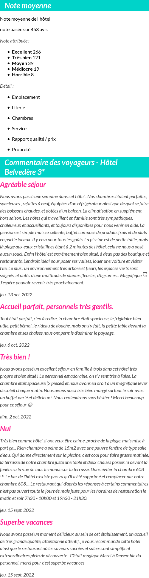 Avis clients