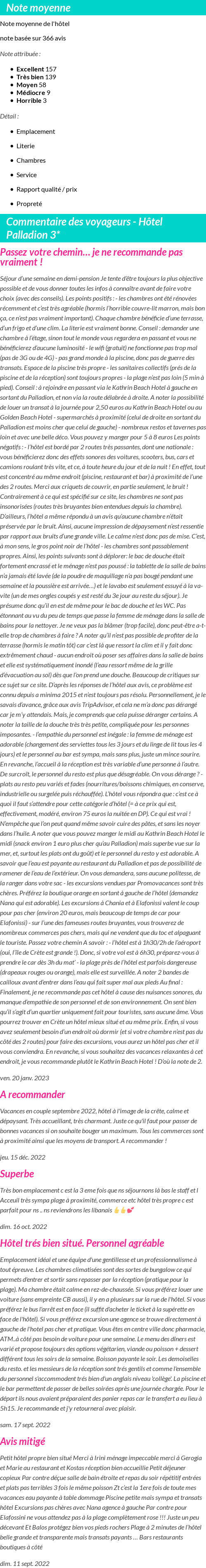 Avis clients
