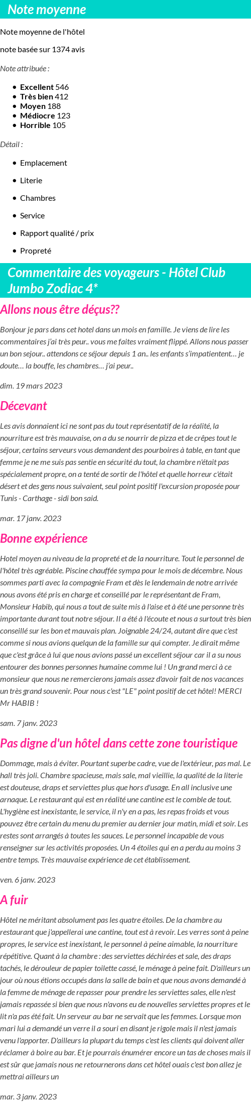 Avis clients