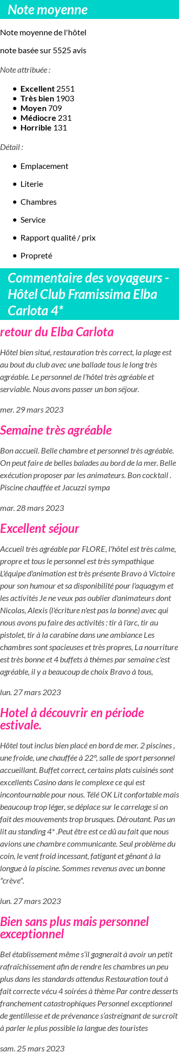 Avis clients