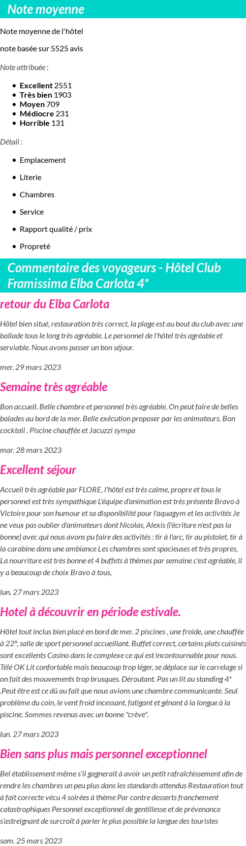Avis clients