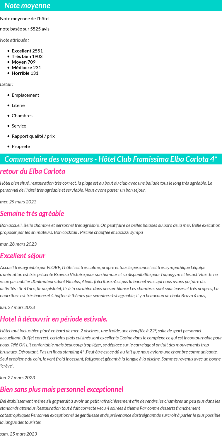 Avis clients