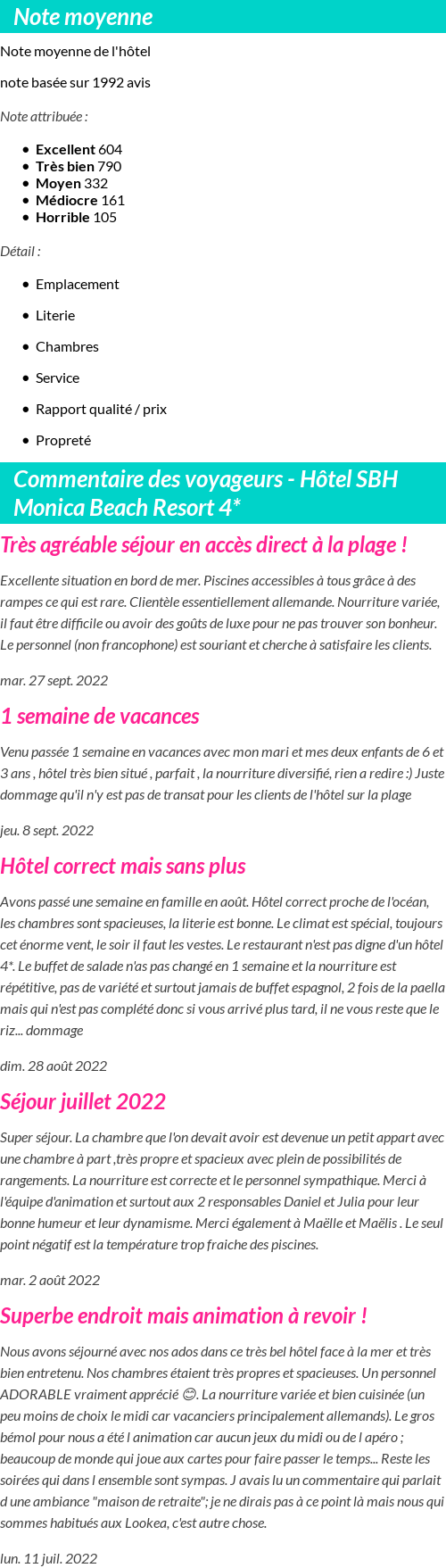 Avis clients