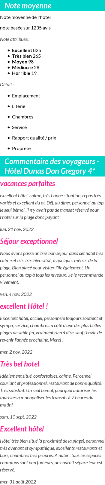 Avis clients