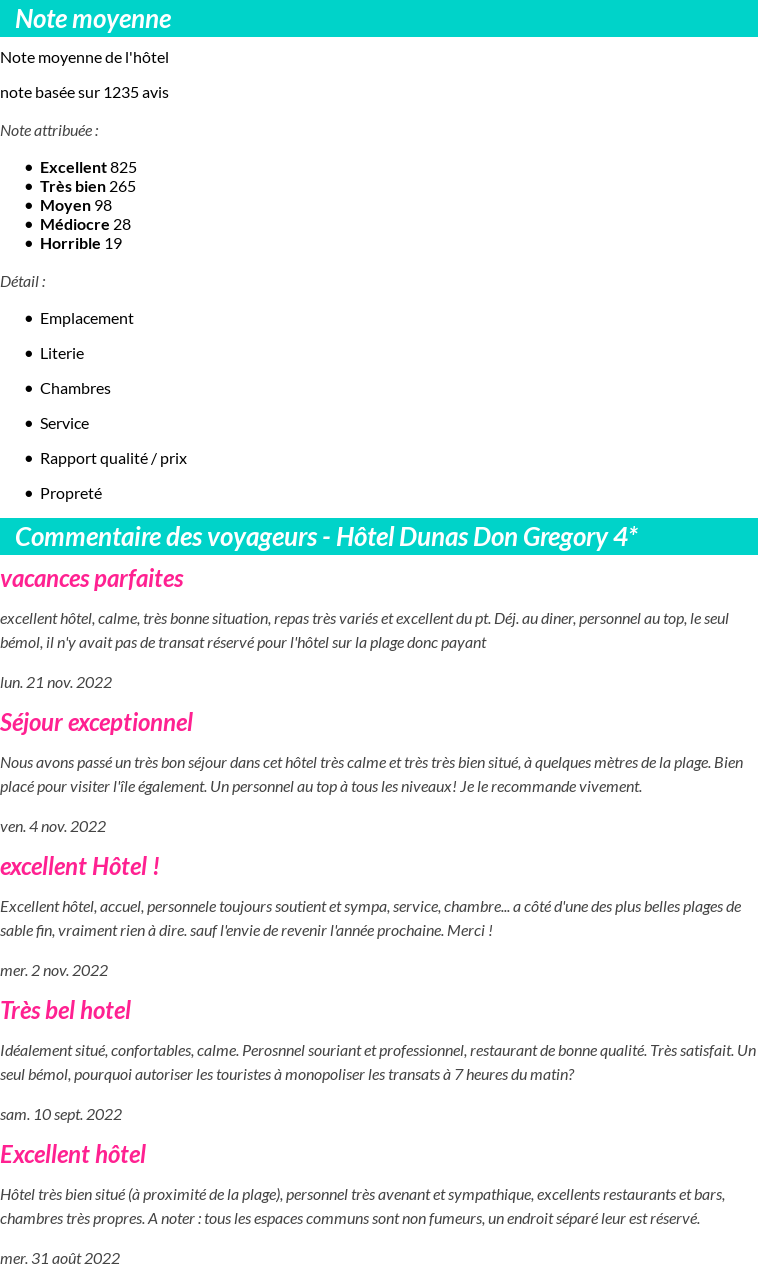 Avis clients