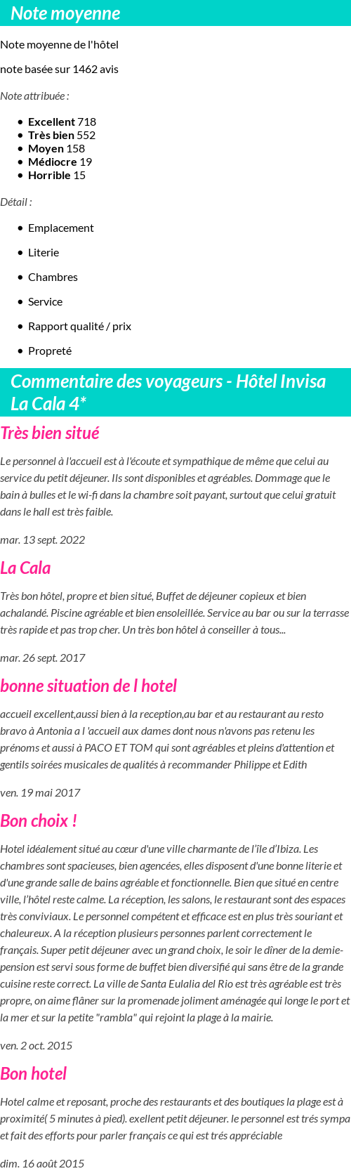 Avis clients