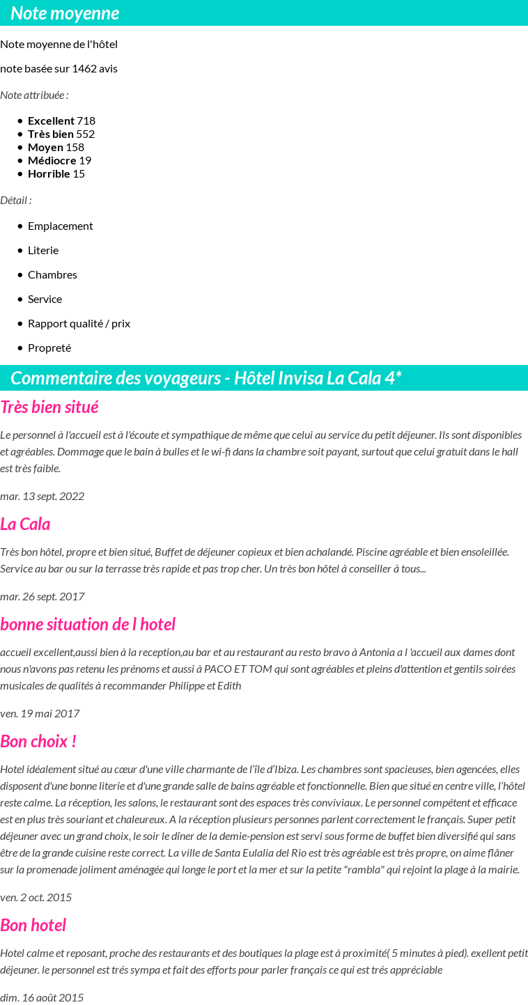 Avis clients