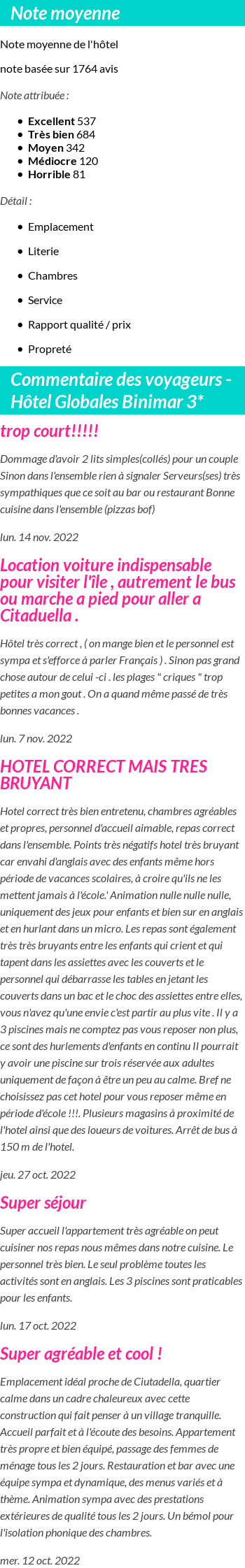 Avis clients