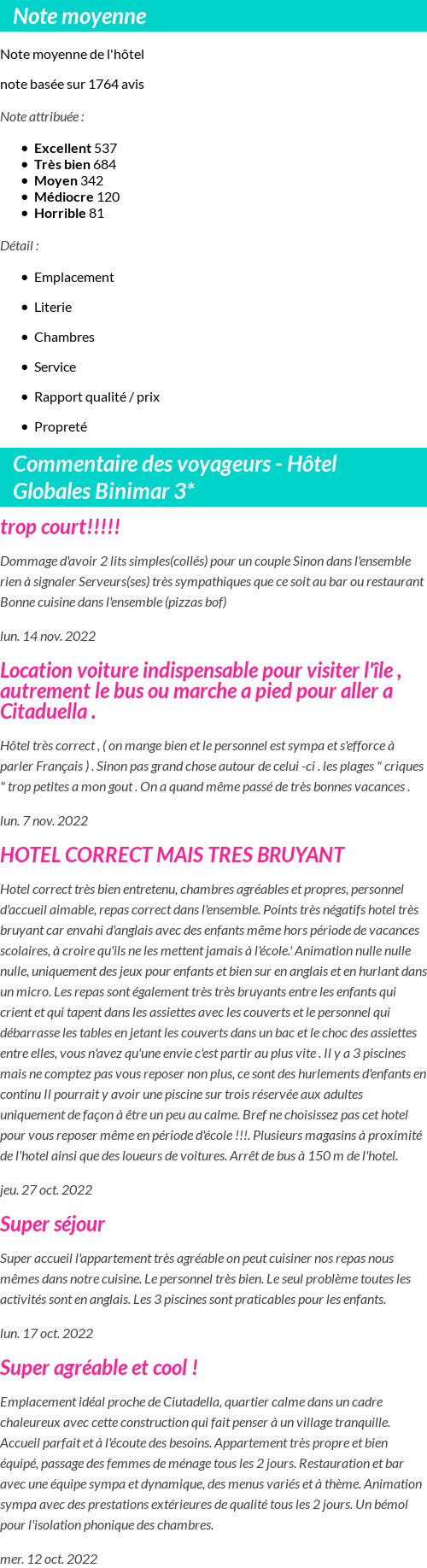 Avis clients