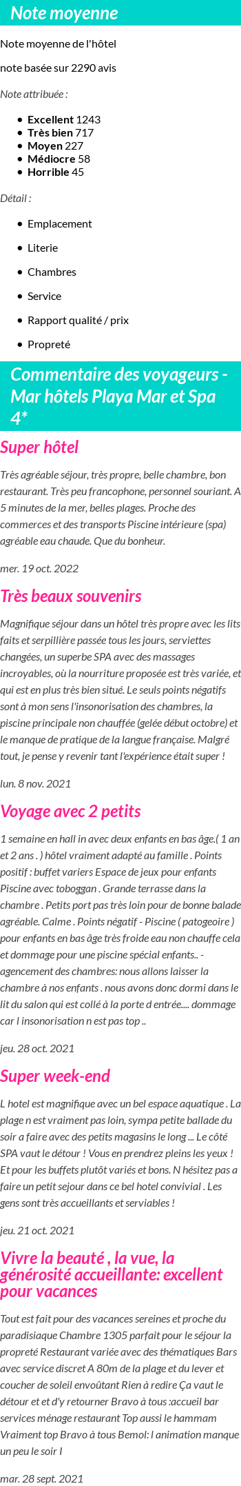Avis clients