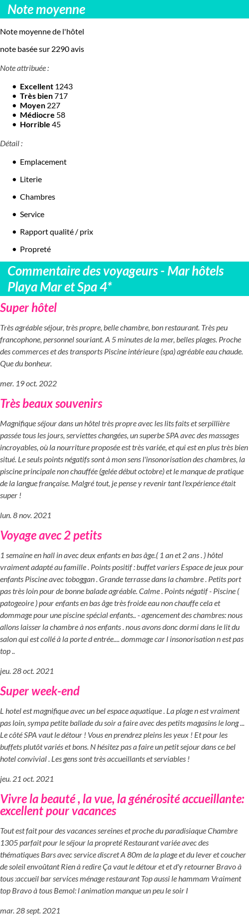 Avis clients