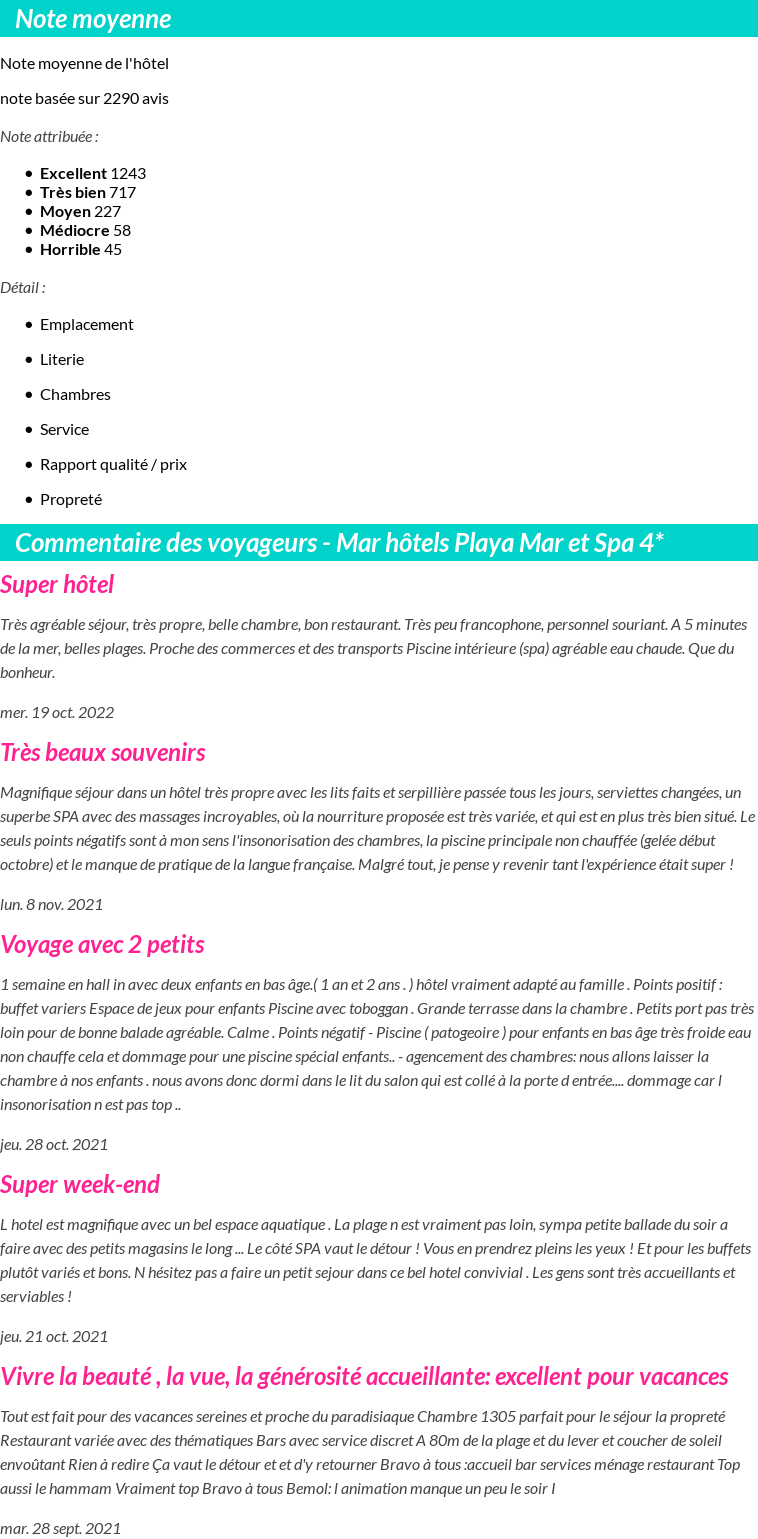 Avis clients