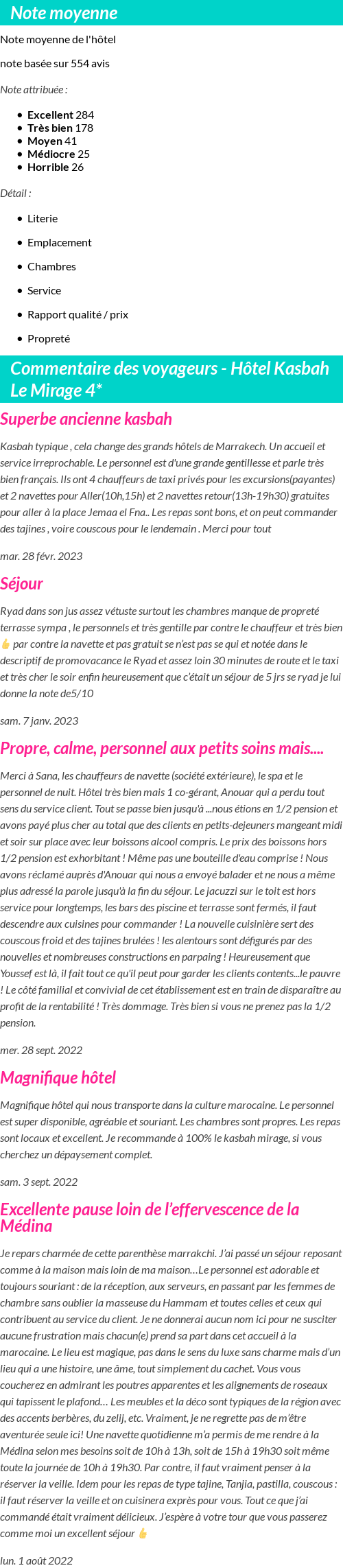 Avis clients