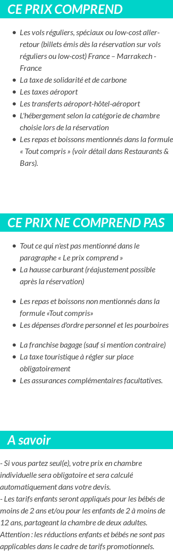 Conditions tarifaires