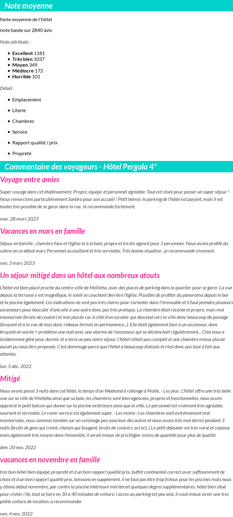 Avis clients
