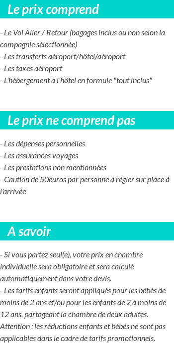 Conditions tarifaires