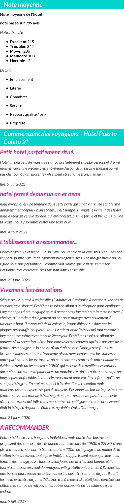Avis clients