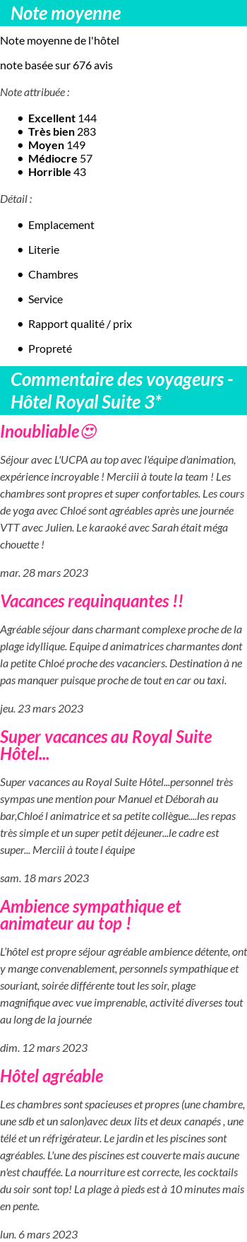 Avis clients