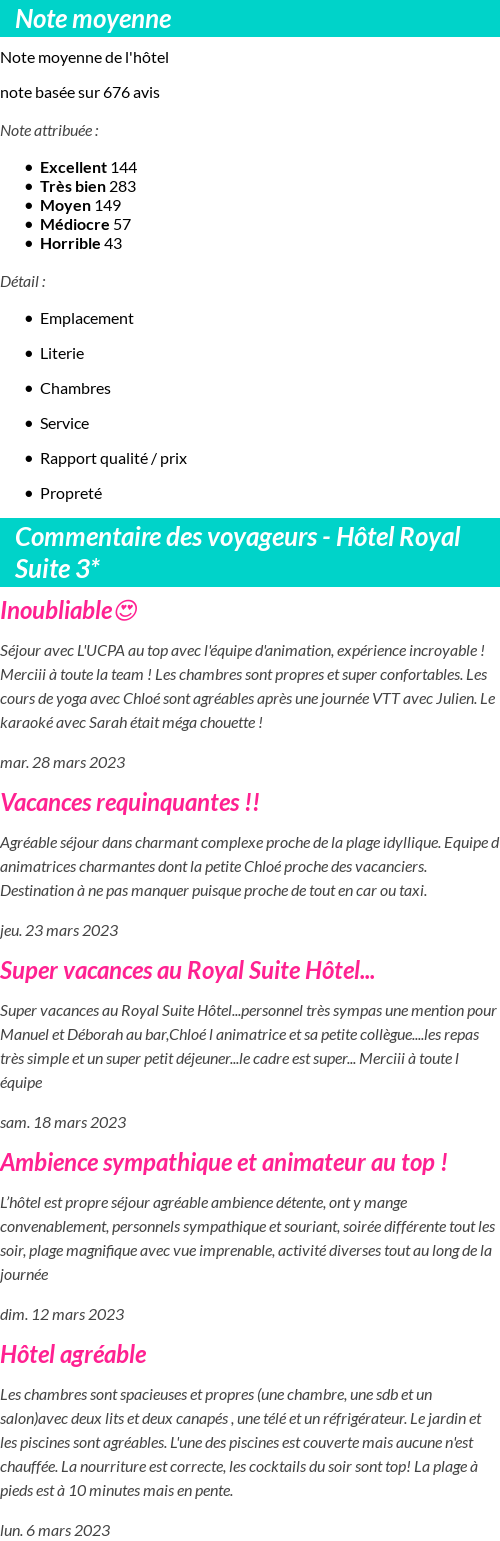 Avis clients