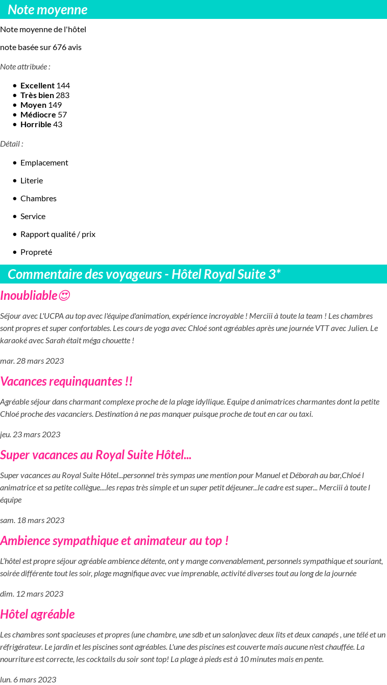 Avis clients