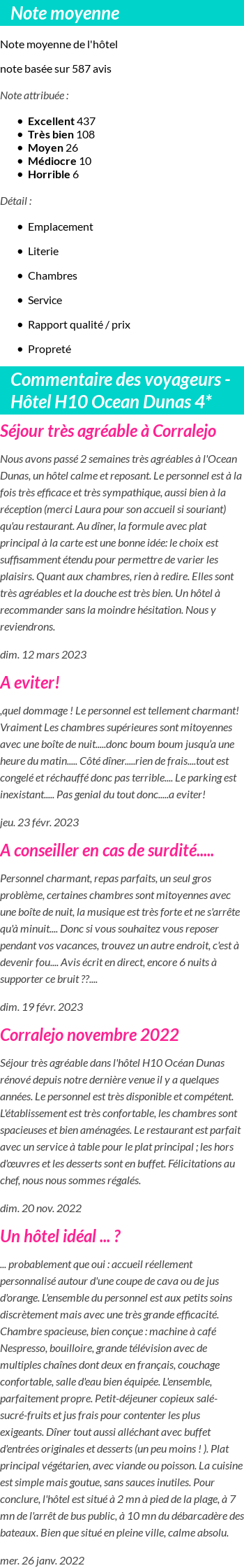 Avis clients