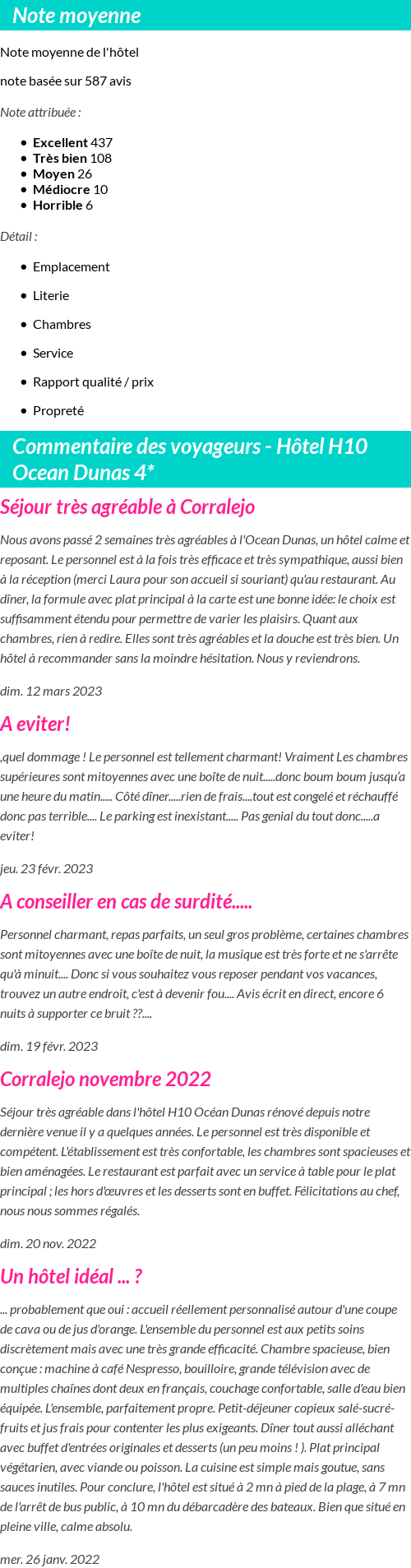 Avis clients
